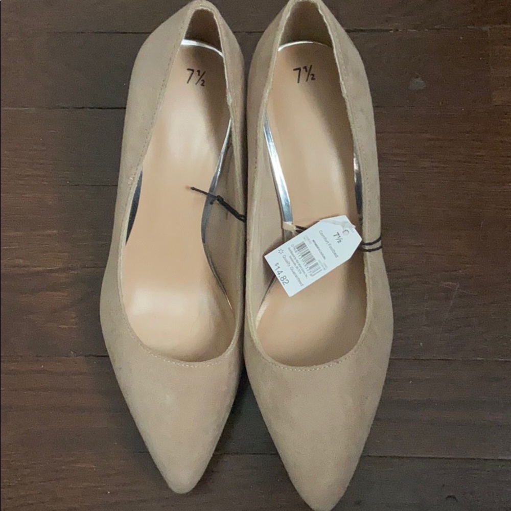 Faux suede heels